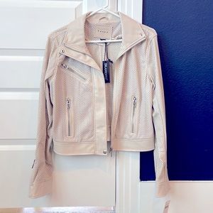 NWT beige pleather perforated jacket